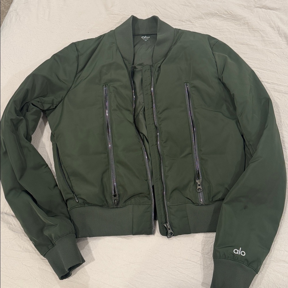 ALO Yoga Olive Bomber Jacket